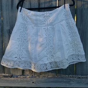 White flare skirt